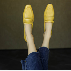 ヒールローヒール パンプスヒール 黄色 大人可愛い 靴 レディース シューズ 革靴 レディース ハイヒール 贈り物 6枚目の画像