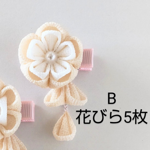 つまみ細工 髪飾り Milky White＊/初節句/ひな祭り/七五三/ベビー