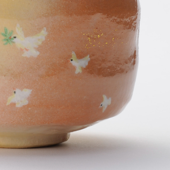 勅題茶碗〚平和 鳩の絵〛 抹茶碗　楽焼　茶道具　和　手描き　2024年 楽入窯