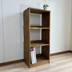 サイズオーダー可】木のぬくもり感じる収納ラック・N×グリーン サイズ