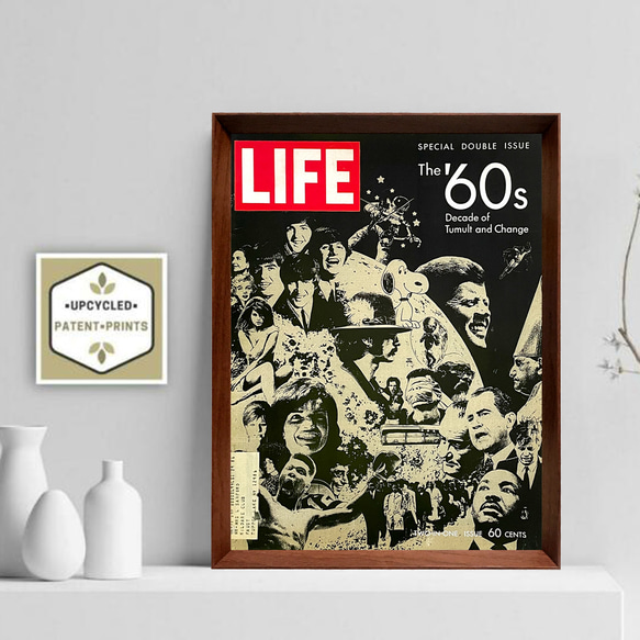 LIFE 60S 1960年代 ビンテージ 雑誌 表紙 額付 ポスター 2枚目の画像