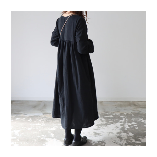 earth_eco_loco ロング ワンピース 20番手ダブルガーゼ クルー
