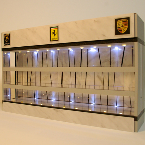 1/64展示30台可・3層式 白大理石・ディスプレーBOX / ネオジオラマ