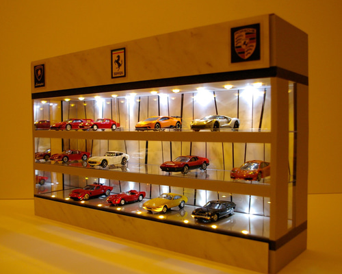 1/64展示24台可・シック調・3層式ディスプレーBOX/スタイリッシュジオラマ 2b5093edaf9b7eac132bfe840f9f01