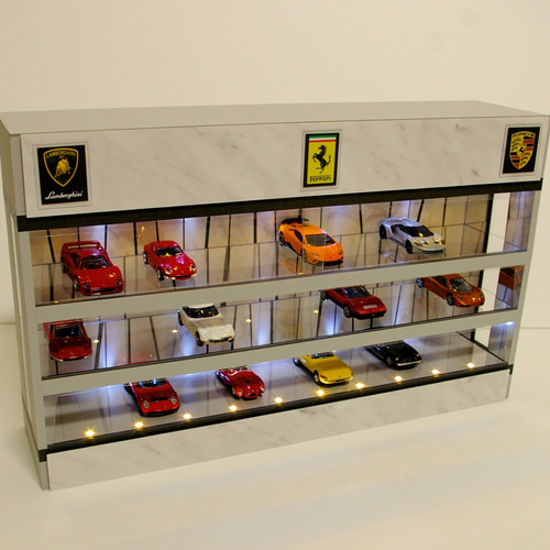 1/64展示24台可・シック調・3層式ディスプレーBOX/スタイリッシュジオラマ 1/64展示24台可・シック調・3層式ディスプレーBOX