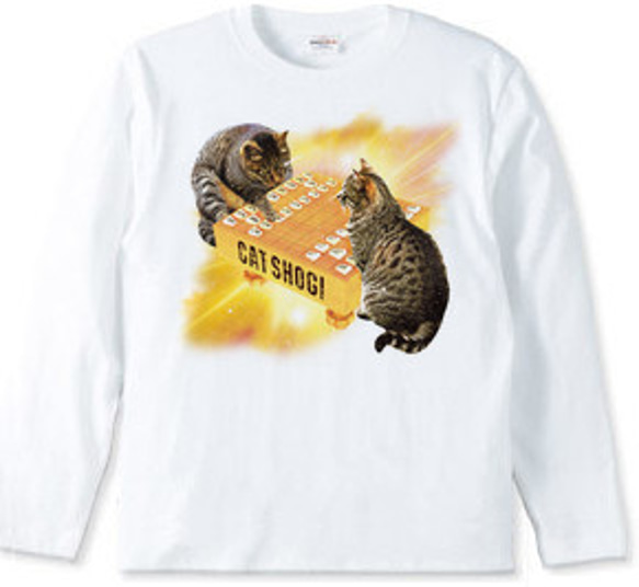 おもしろねこ長袖Tシャツ「CAT SHOGI」 1枚目の画像