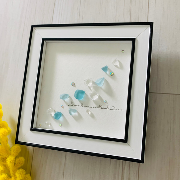 シーグラスアート 天然石 海の宝石 ガラス細工 インテリア雑貨 壁掛け 置物 北欧 贈り物 クリスマスプレゼント 3枚目の画像