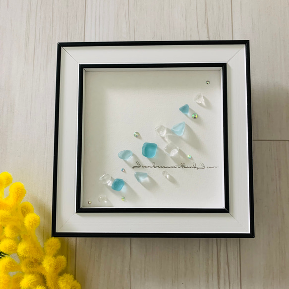 シーグラスアート 天然石 海の宝石 ガラス細工 インテリア雑貨 壁掛け 置物 北欧 贈り物 クリスマスプレゼント 2枚目の画像