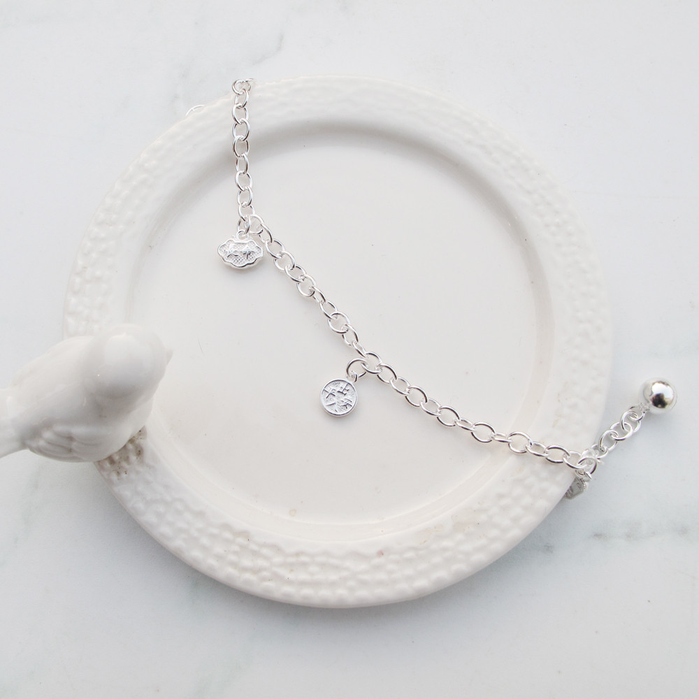 小孩銀飾】八卦| 如意小孩純銀手鍊| 大員囡仔手鍊大員囡仔-手作