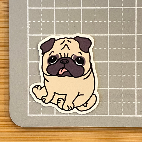 おすわりパグちゃん。 シール・ステッカー 2216studio 通販 17146569