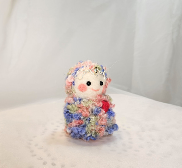 ゆめだるまM　パステルカラーの羊毛フェルト人形 3枚目の画像