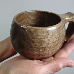 　神代ニレで作った一木彫りコーヒーカップ　 12枚目の画像