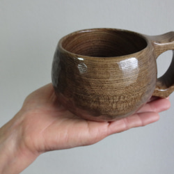 　神代ニレで作った一木彫りコーヒーカップ　 2枚目の画像