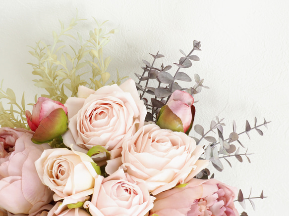 Wedding Bouquet & Boutonnier / Pink Poeny & Roses 5枚目の画像