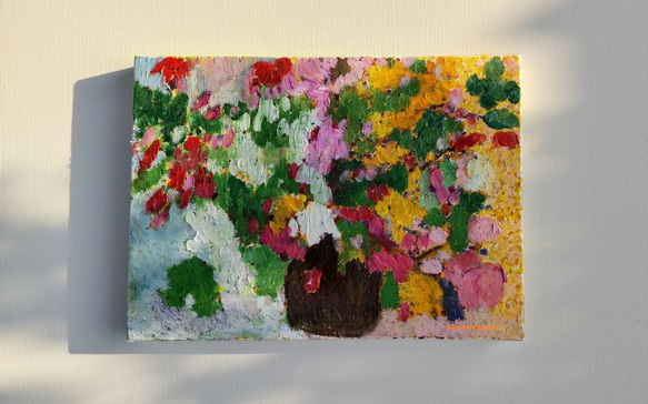 原画「花瓶の花」F4・油彩 5枚目の画像