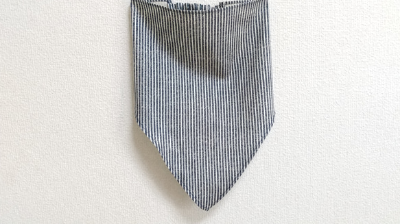 ストライプ（ヒッコリー調）子供用三角巾　ゴム紐付 6枚目の画像