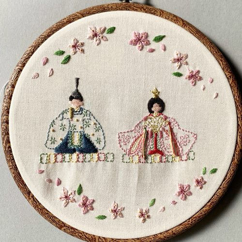 お雛様 《刺繍壁飾り 壁飾り 刺繍枠 刺繍 春 》 タペストリー お雛様 《刺繍壁飾り 壁飾り 刺繍枠 刺繍 春 》 タペストリー