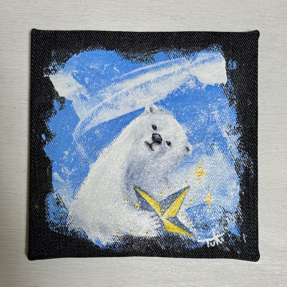 もんちゃん#18 原画 oil painting くま シロクマ 500x0.jpg