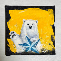 もんちゃん#18 原画 oil painting くま シロクマ SALE☆シロクマ【油絵】 22.7cm x 15.8cm - KIYOMI | minne