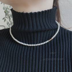 [14kgf]N25　shell pearl necklace・S  #大人フォーマル2024 4枚目の画像