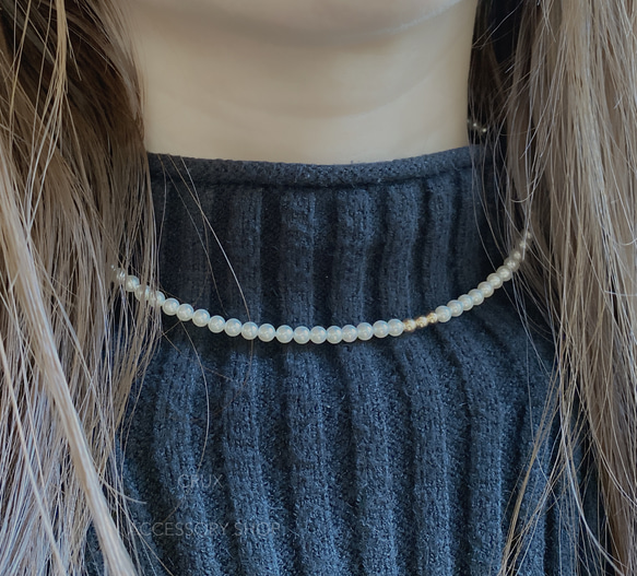 [14kgf]N25　shell pearl necklace・S  #大人フォーマル2024 6枚目の画像