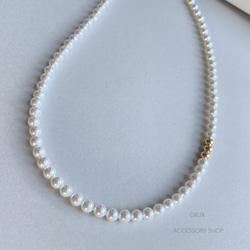 [14kgf]N25　shell pearl necklace・S  #大人フォーマル2024 3枚目の画像