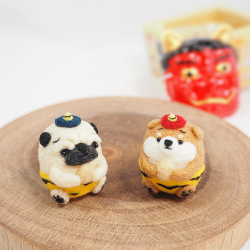 受注制作】‐節分コスプレ‐鬼のまゆ柴犬の赤ちゃん(赤柴・黒柴・白柴