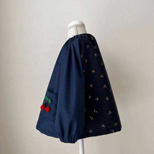 再販 さくらんぼ✖️ネイビー スモック 女の子 その他入園グッズ