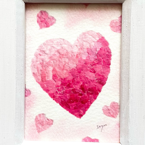ハートの絵、絵画、原画、インテリア、現代アート、LOVE、幸せを