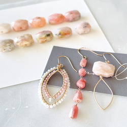 no.4292ロードクロサイト×アゲート║チェーンピアス/イヤリング