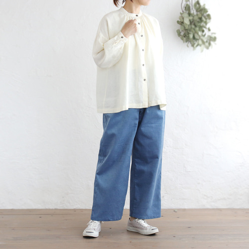 1点限り》コーデュロイ バギーパンツ ワイドストレート（ブルー） PT01