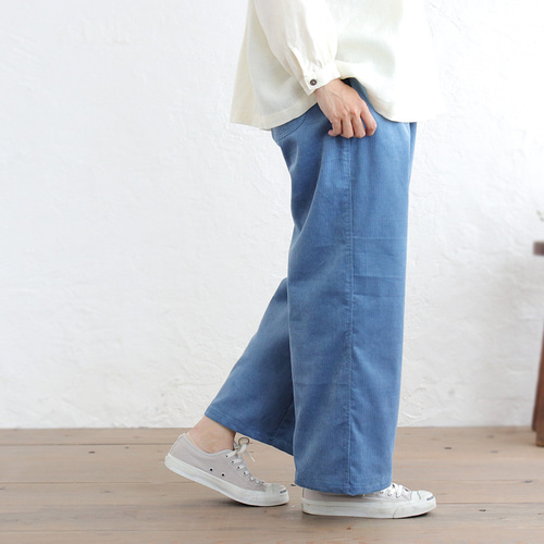 1点限り》コーデュロイ バギーパンツ ワイドストレート（ブルー