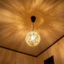 麻紐で作ったシーリングライト（ペンダントライト）LEDエジソン電球付き 3枚目の画像