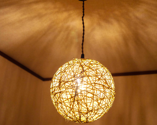 麻紐で作ったシーリングライト（ペンダントライト）LEDエジソン