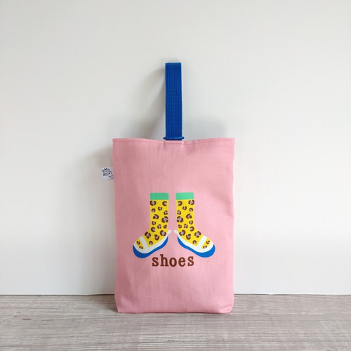 上履き入れ ピンク 即納OK！】○ 上履き入れ ○ ピンクベース ヒョウ柄 シューズ袋