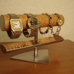 腕時計スタンド　ウオッチスタンド　4本掛け腕時計スタンド中間トレイ付き 1枚目の画像