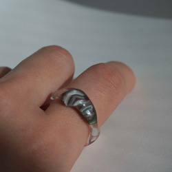 宝石　宝石風　石　ストーン　地層風　地層　ニュアンス　リング　ガラスリング　指輪 3枚目の画像
