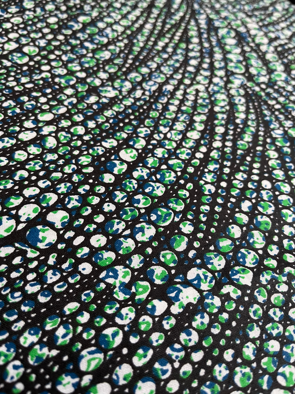 アフリカ着物 WOODIN「Perles 真珠」緑地×エメラルドパール フルオーダー／セミオーダー 11枚目の画像