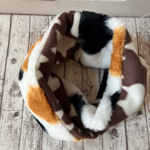 にゃんとも可愛い♡三毛猫ボア×茶猫ネックウォーマースヌード スヌード
