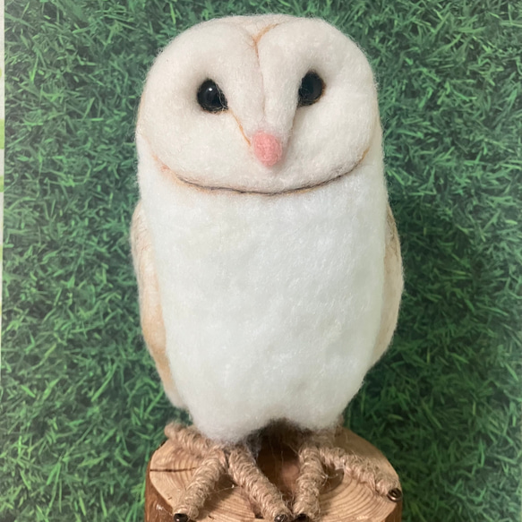 鈴木工房／羊毛フェルトのフクロウ「メンフクロウ」 - 鳥