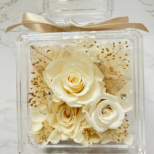 ᕷ2wayᕷ プリザーブドフラワー 文字入 ベージュゴールド ᕷ2wayᕷ