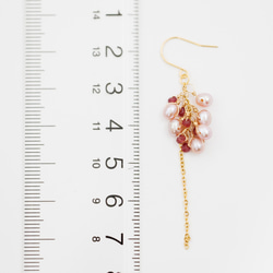 淡水珍珠和紅寶石耳環 第4張的照片