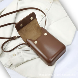 携帯バッグ カード収納 パスケース 革製 クロスボディネックレス ショルダーストラップ付き 移動ポケット 16枚目の画像