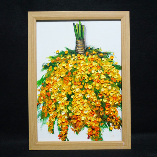 油絵 油彩 油彩画 絵 絵画 【ミモザのスワッグ】 油絵 油彩 油彩画 絵 絵画 【ミモザのスワッグ】 絵画 HR 通販