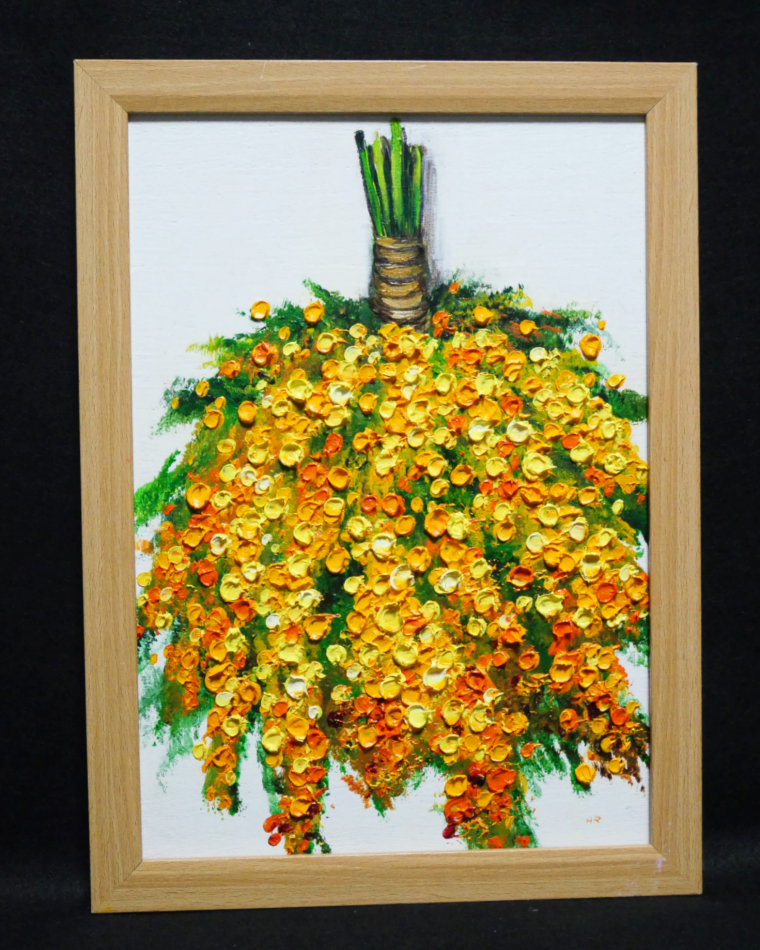 油絵 絵画 ミモザ 【四切木製】 油絵 絵画 ミモザ 【四切木製】