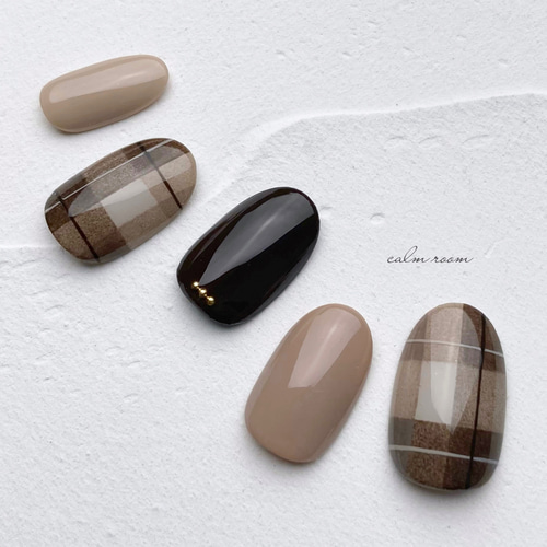 ネイルチップ オーダー 冬 チェック 韓国 ニット ベージュ ブラウン リボン ネイルチップ オーダー 冬 チェック 韓国 ニット ベージュ ブラウン リボン