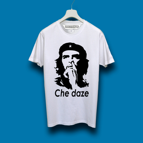 チェだぜ チェ・ゲバラ ゴシックフォント ホワイトTシャツ【 シルク