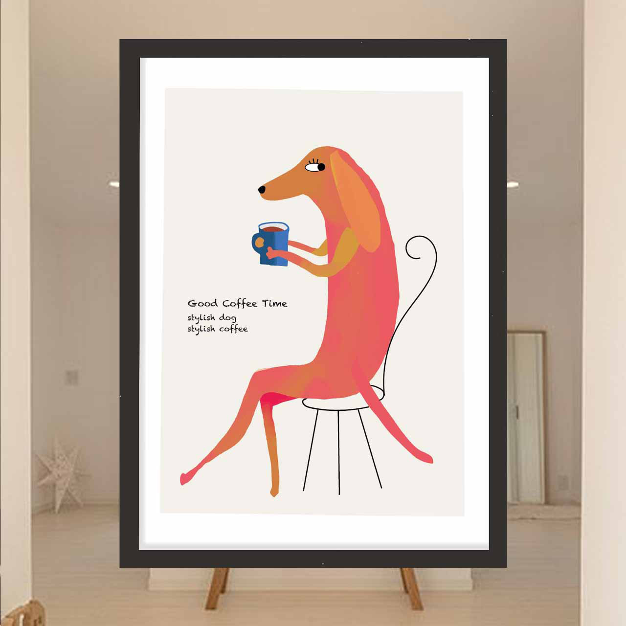 おいしいよ〜　犬　イラスト　ポスター　A4 A3 A2 A1　アート  　アートポスター　seiで検索　2386