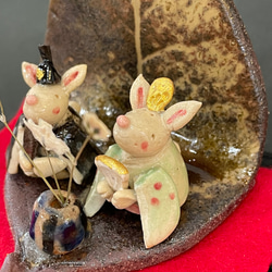ミニミニサイズうさぎのおひなさま（桃の節句）　ひな祭り　ウサギ　兎　お雛様 4枚目の画像