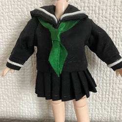 オビツ11  セーラー服3点セット　black 4枚目の画像